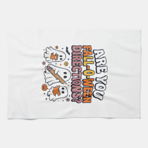 Funny Fall Halloween Teacher Ghost Directions Shir Tea Towel