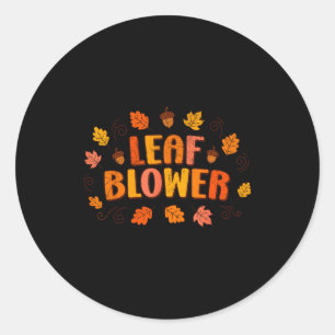 Funny Fall Leaf Blower Halloween Matching Couple A Classic Round Sticker