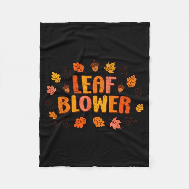 Funny Fall Leaf Blower Halloween Matching Couple A Fleece Blanket (Front)
