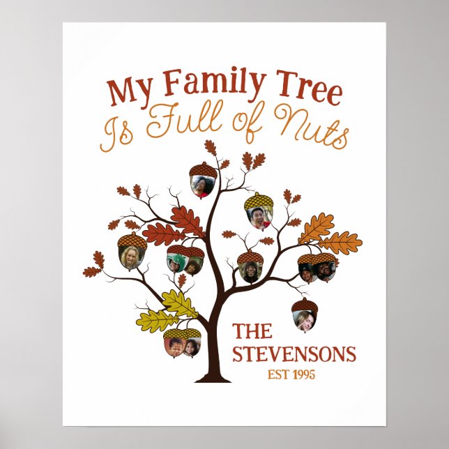 Funny Fall Photo Family Tree is Full of Nuts   Poster (Front)