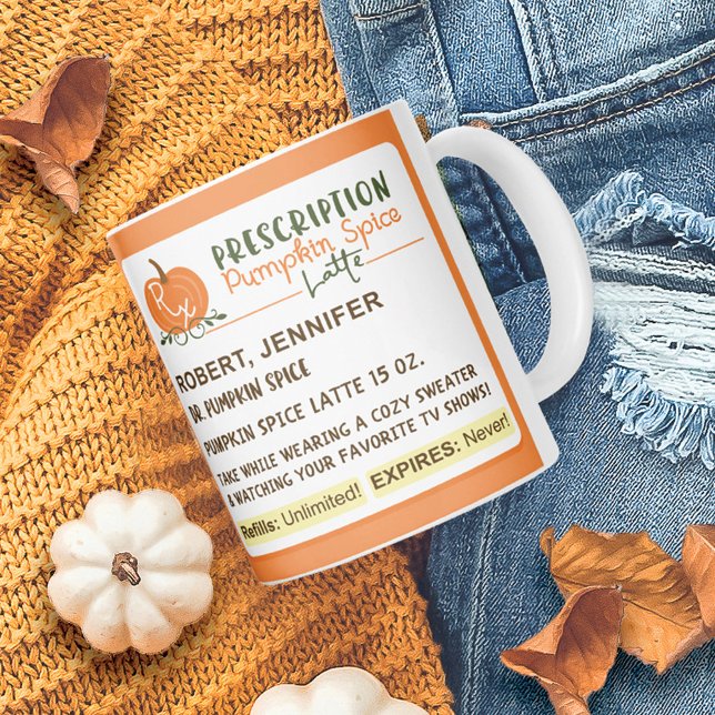 Funny Fall Season Prescription Pumpkin Spice Latte Coffee Mug (Creator Uploaded)