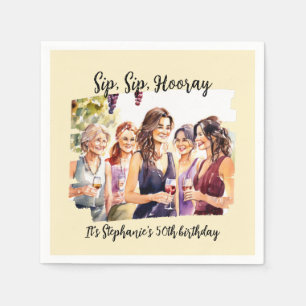 Funny Fall Wine Tasting Woman's 50th Birthday Napkin