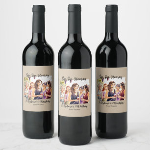 Funny Fall Wine Tasting Woman's 50th Birthday Wine Label
