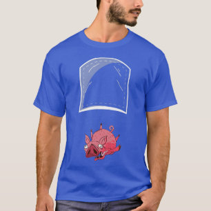 Funny Falling Pig Pocket Premium T-Shirt