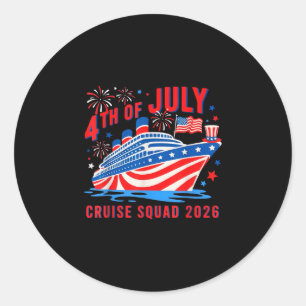 Funny family 4th of july cruise squad 2026 cute classic round sticker