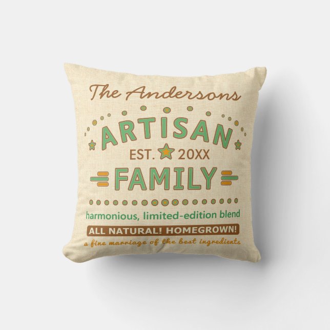 Funny Family Artisan Wedding Cute Personalised Cushion (Front)