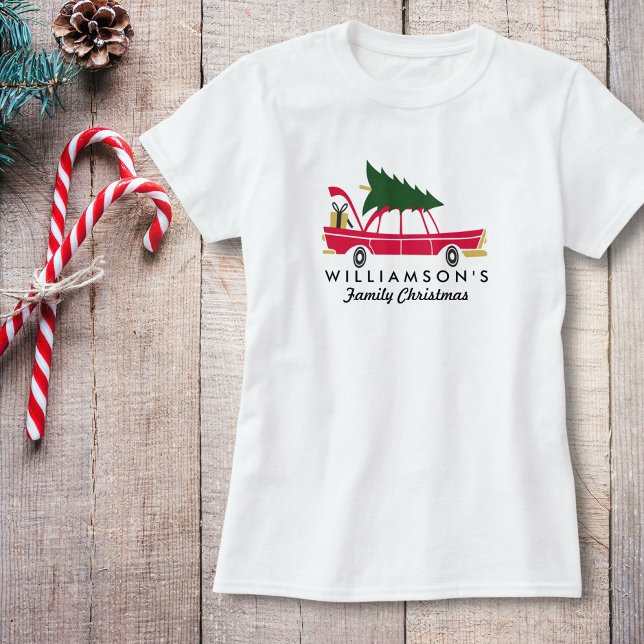 Funny Family Christmas Bringing Home Xmas Tree T-Shirt (Creator Uploaded)