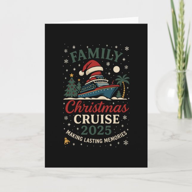 Funny Family Christmas Cruise 2025 Festive Travel  Card (Front)
