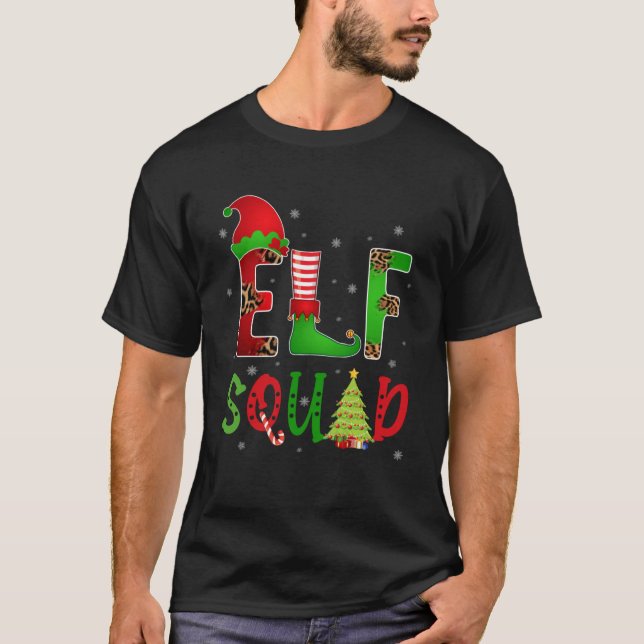 Funny Family Christmas Matching Group Elf Squad Le T-Shirt (Front)