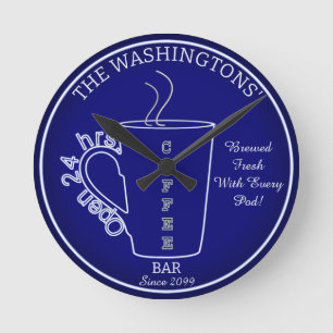 Funny Family Coffee Bar Wall Clock