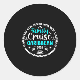 Funny Family Cruise Caribbean 2026 Family Cruising Classic Round Sticker