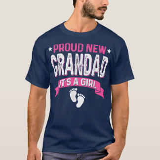 Funny Family Gender Reveal Proud New Grandad It's  T-Shirt