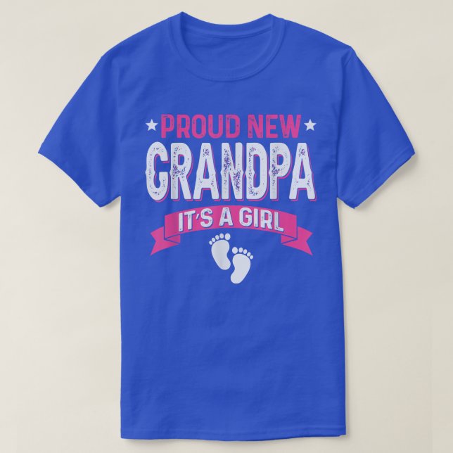 Funny Family Gender Reveal Proud New Grandpa It's  T-Shirt (Design Front)