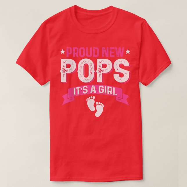Funny Family Gender Reveal Proud New Pops It's A G T-Shirt (Design Front)
