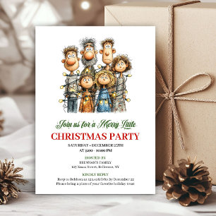 Funny Family Hand Drawn Christmas Party Invite
