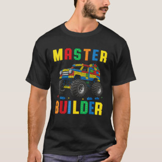 Funny Family Master Builder Building Bricks Blocks T-Shirt