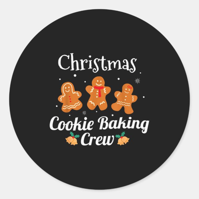 Funny Family Matching Christmas Tee Cookie Baking  Classic Round Sticker (Front)