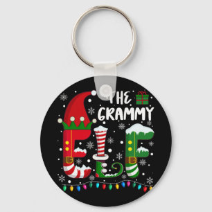 Funny Family Matching Pajamas Grammy Elf Christmas Key Ring