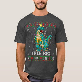 Funny Family Matching Xmas Ugly Dinosaur Christmas T-Shirt