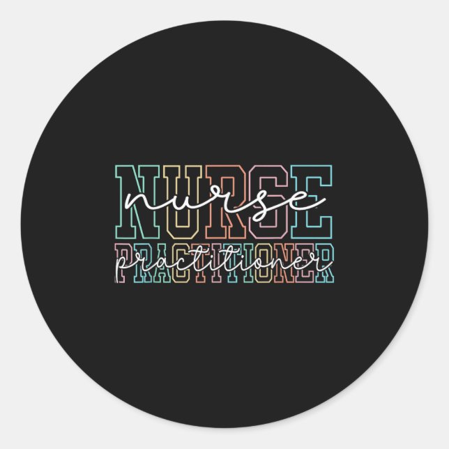 Funny Family Nurse Practitioner Np Nursing Day Nur Classic Round Sticker (Front)