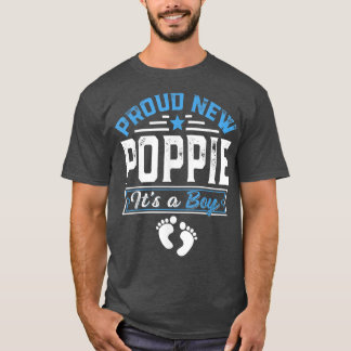 Funny Family Proud New Poppie It's A Boy Gender Re T-Shirt