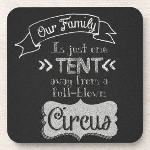 Funny Family Quote Chalkboard Art Coaster