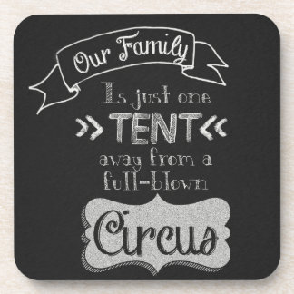 Funny Family Quote Chalkboard Art Coaster