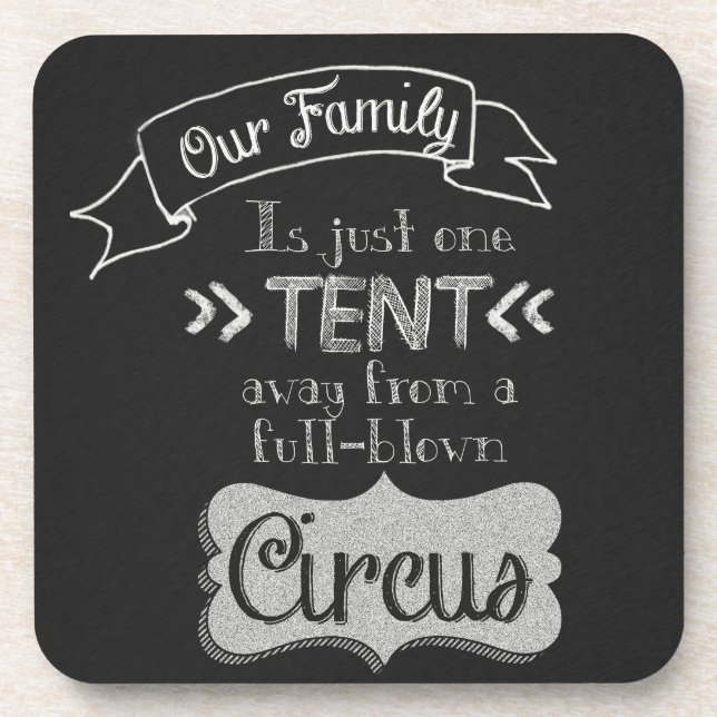 Funny Family Quote Chalkboard Art Coaster (Front)