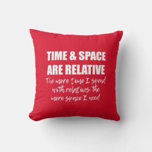 Funny Family Quote Science Typography Red Cushion