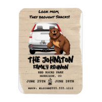 Funny Family Reunion Invitation with Bear Magnet