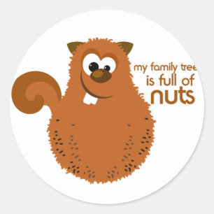Funny Family Tree Squirrel Stickers