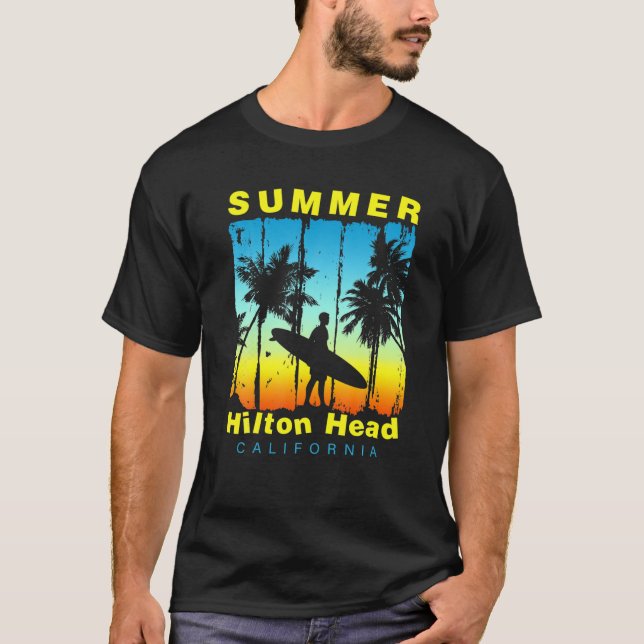 Funny Family Vacation California Hilton Head Sunse T-Shirt (Front)