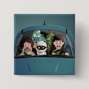 Funny Family Vacation Halloween Nightmare 15 Cm Square Badge