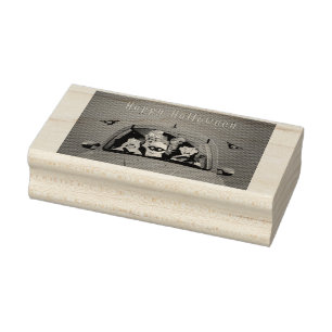 Funny Family Vacation Happy Halloween Rubber Stamp