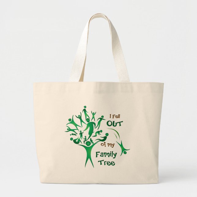 Funny FamilyTree Large Tote Bag (Front)