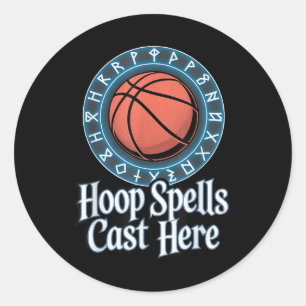 Funny Fantasy Basketball Spell League Draught Game Classic Round Sticker