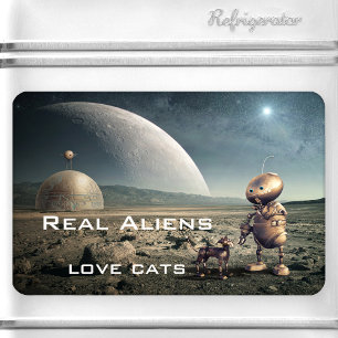 Funny Fantasy Crazy Cat Alien Magnet
