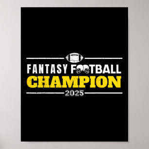 Funny Fantasy Football 2025 Champion Fantasy Footb Poster