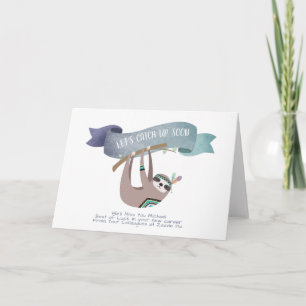 Funny Farewell Boss Colleague Card -Catch Up SLOTH