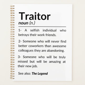 Funny farewell coworker, colleague leaving job planner