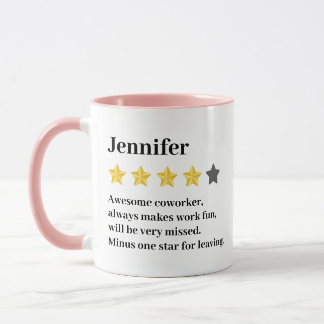 Funny Farewell Coworker Gift – Custom Name & Text Mug (Left)