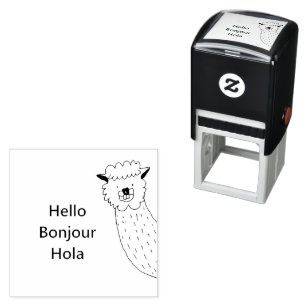 Funny Farm Animal Alpaca Greeting Cartoon Self-inking Stamp