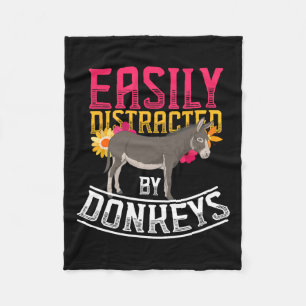 Funny Farm Animal Lover Gift Donkey  Fleece Blanket