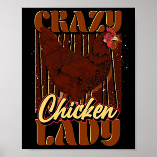 Funny Farm Animal Lover Women Chicken Lady Girls C Poster