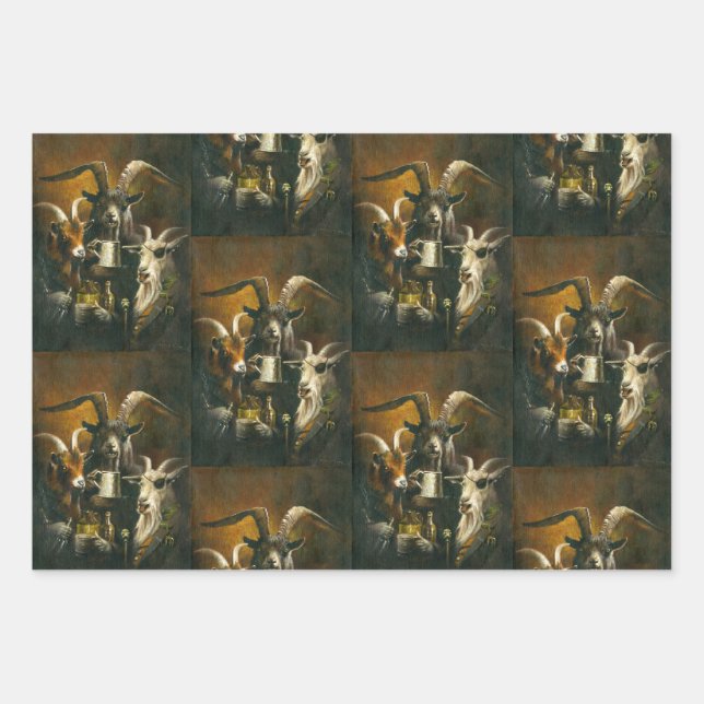 Funny Farm Animals In Clothes Wrapping Paper (Front)