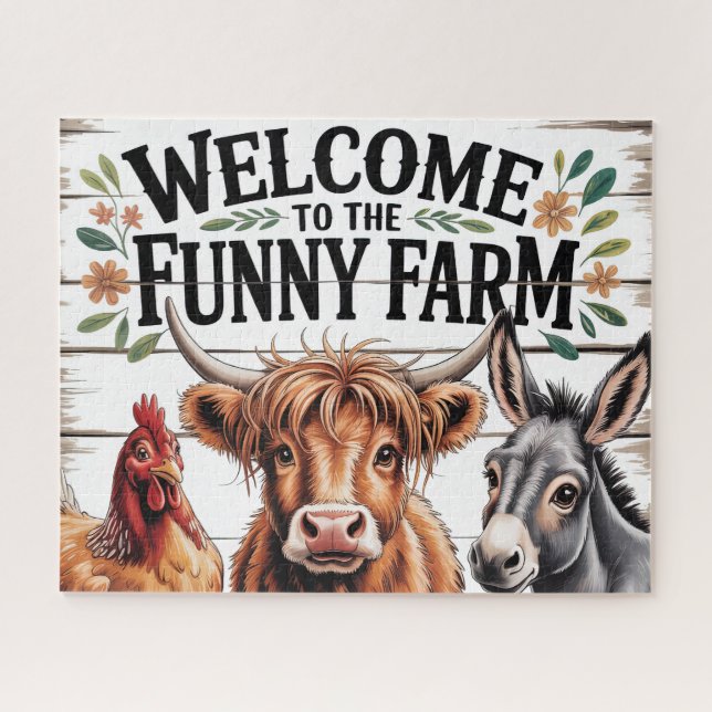 Funny Farm Animals Jigsaw Puzzle (Horizontal)