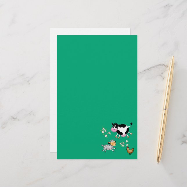 funny farm animals stationery (Front/Back In Situ)