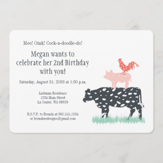 Funny Farm Birthday Party Invitation