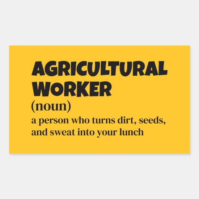 Funny Farm Worker Definition Rectangular Sticker (Front)