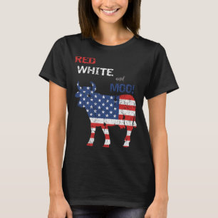 Funny Farmer 4th Of July Cow T-Shirt
